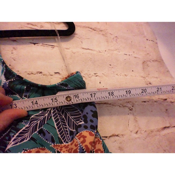 New Directions Tankini Top Bathing Suit Womens 2X Colorful Monstera Print Ruffle - Picture 7 of 12